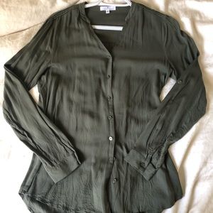 Olive green button down🫒